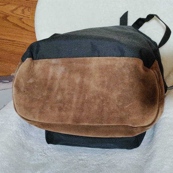 Jansport Bags Jansport Black Backpack With Brown Suede Bottom